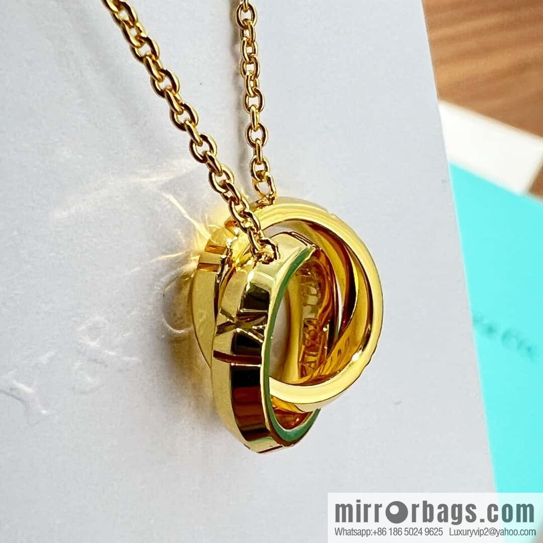 ❗️New ❗️ New ☑️ TIFFANY & Co. Tiffany X Buckle Double Ring Ring Necklace