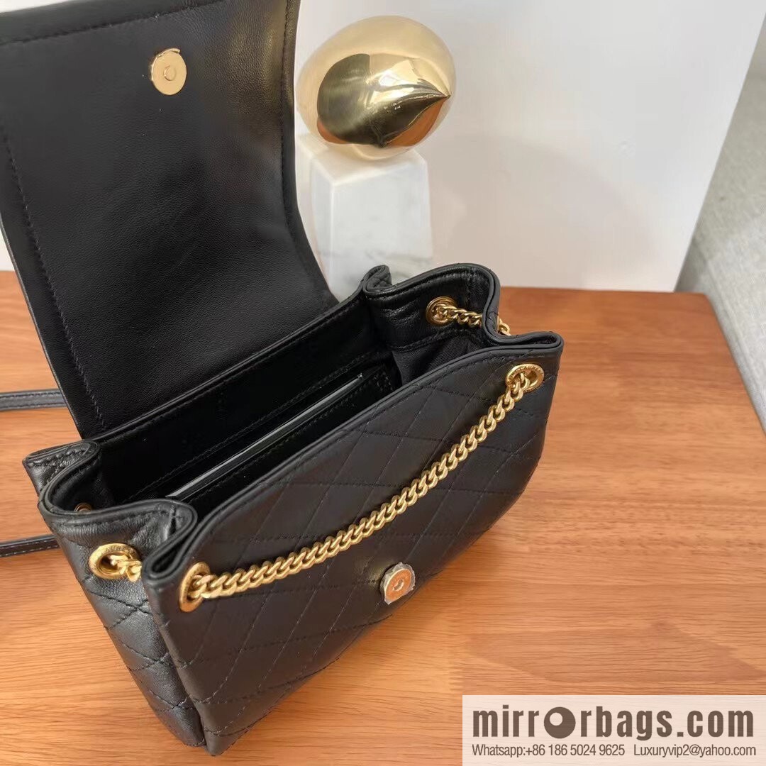 YSL 𝙈𝙊𝙉𝙊𝙂𝙍𝘼𝙈 𝙉𝙊𝙇𝙄𝙏𝘼 sheep leather mini handbag 672738 black