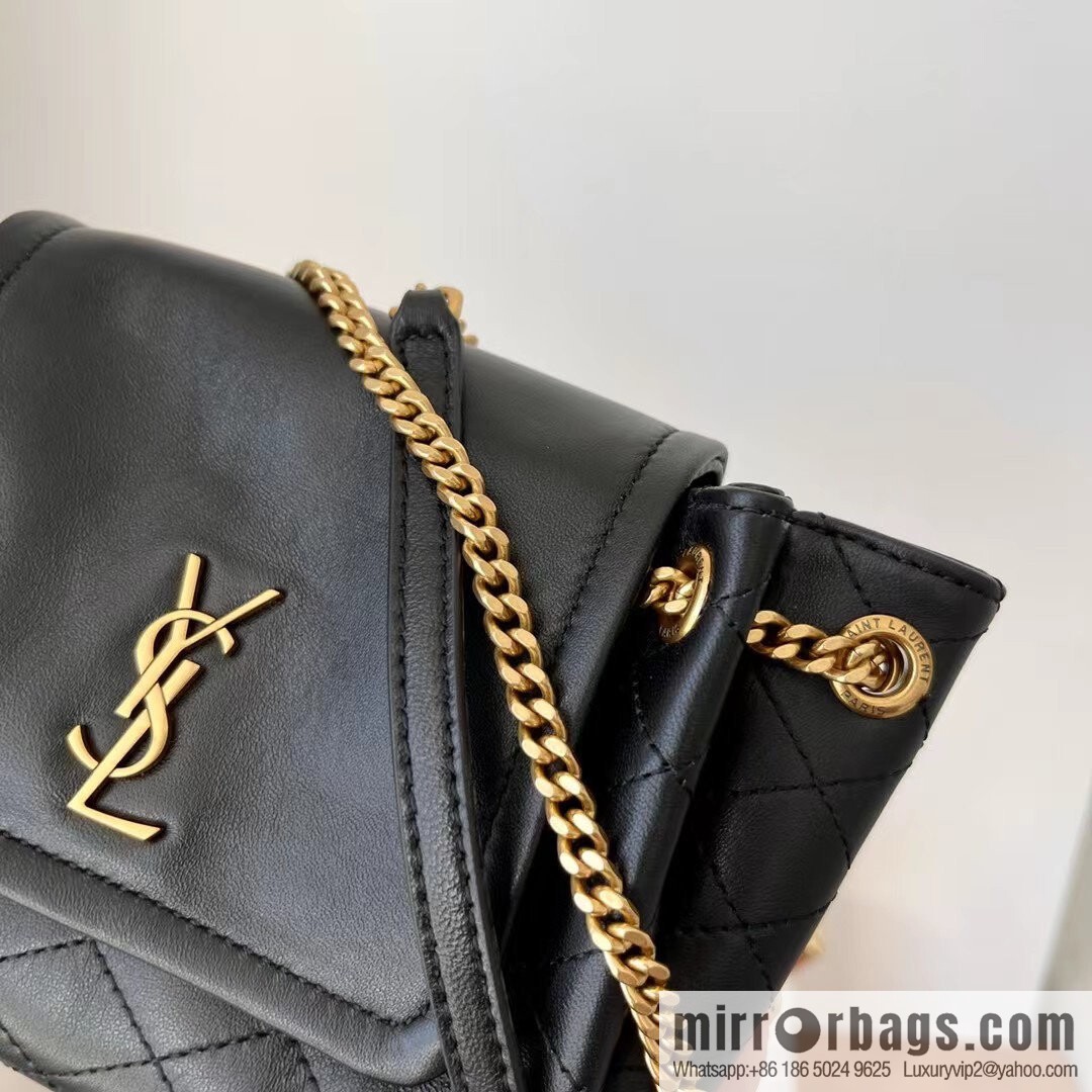 YSL 𝙈𝙊𝙉𝙊𝙂𝙍𝘼𝙈 𝙉𝙊𝙇𝙄𝙏𝘼 sheep leather mini handbag 672738 black