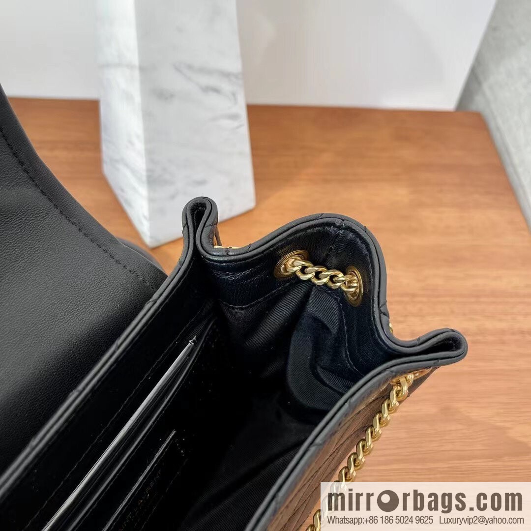 YSL 𝙈𝙊𝙉𝙊𝙂𝙍𝘼𝙈 𝙉𝙊𝙇𝙄𝙏𝘼 sheep leather mini handbag 672738 black