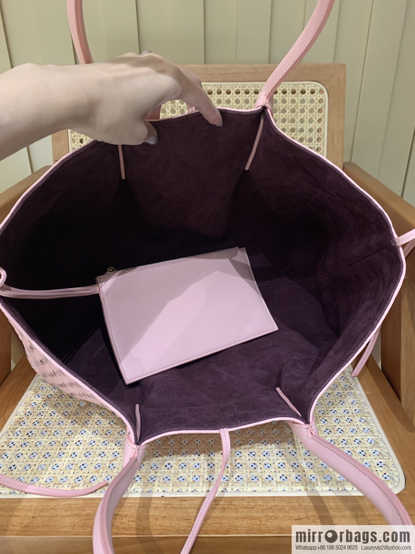 BV Large Pinacoteca Tote Bag 817166 Rose Powder