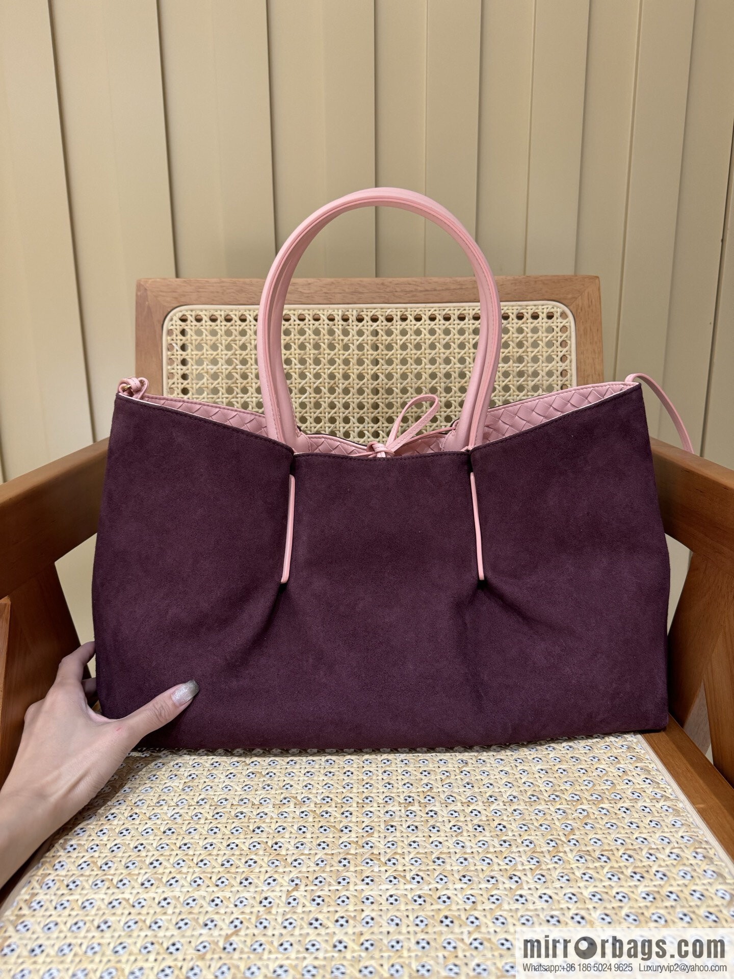 BV Large Pinacoteca Tote Bag 817166 Rose Powder