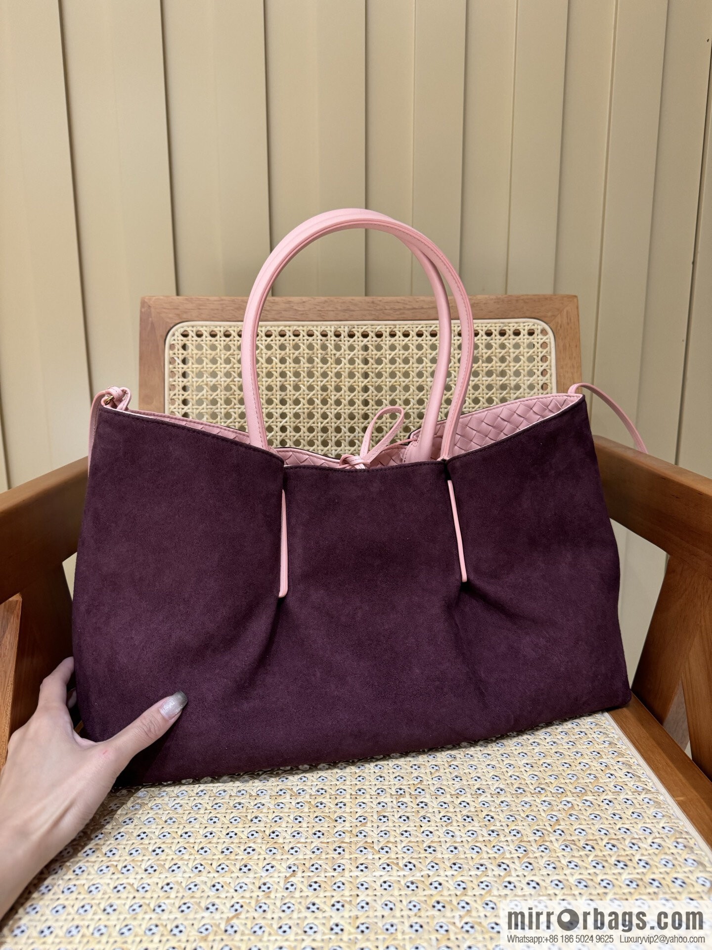 BV Large Pinacoteca Tote Bag 817166 Rose Powder