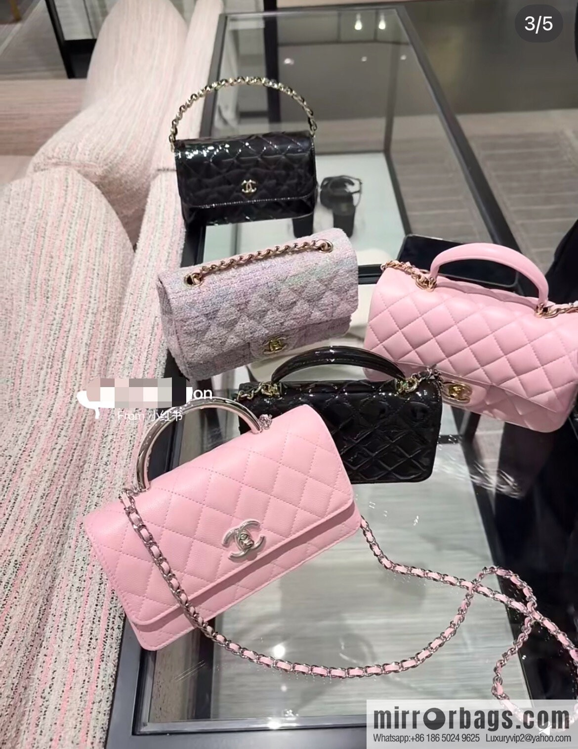 𝐂𝐡𝐚𝐧𝐞𝐥 𝟐𝟓𝐏 hidden model, handle organ bag, light powder 💗 AP3705