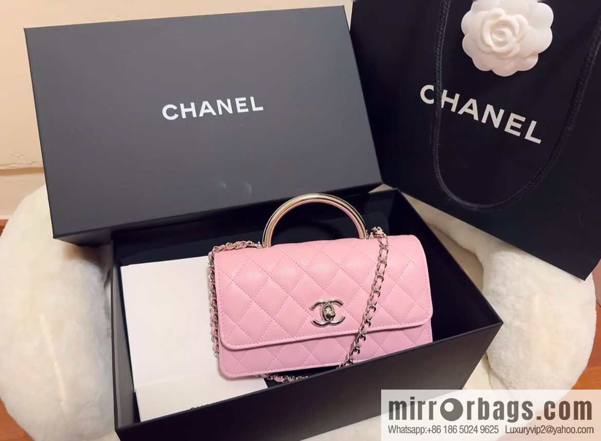 𝐂𝐡𝐚𝐧𝐞𝐥 𝟐𝟓𝐏 hidden model, handle organ bag, light powder 💗 AP3705