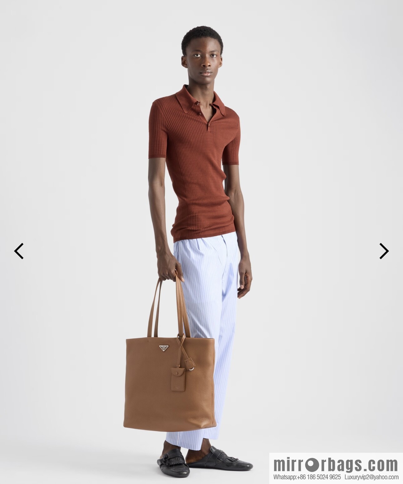 PRADA ๐ new tote bag ๐ 2VG130 men's ๐๐ caramel color