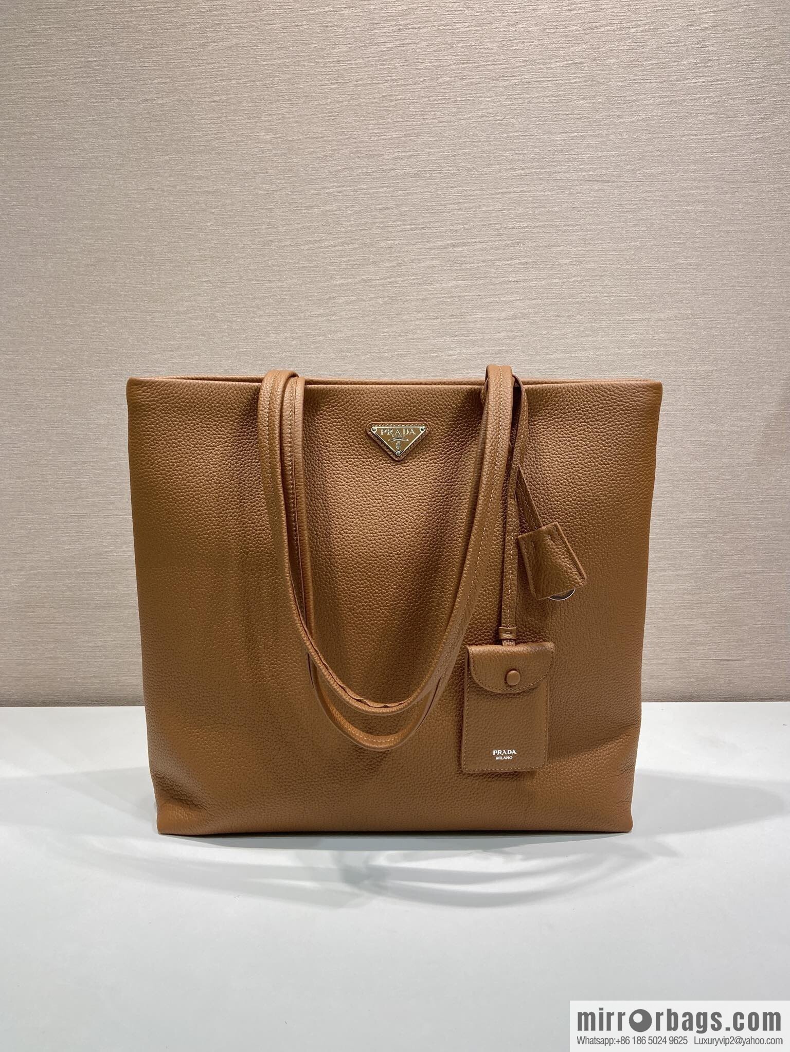 PRADA ๐ new tote bag ๐ 2VG130 men's ๐๐ caramel color