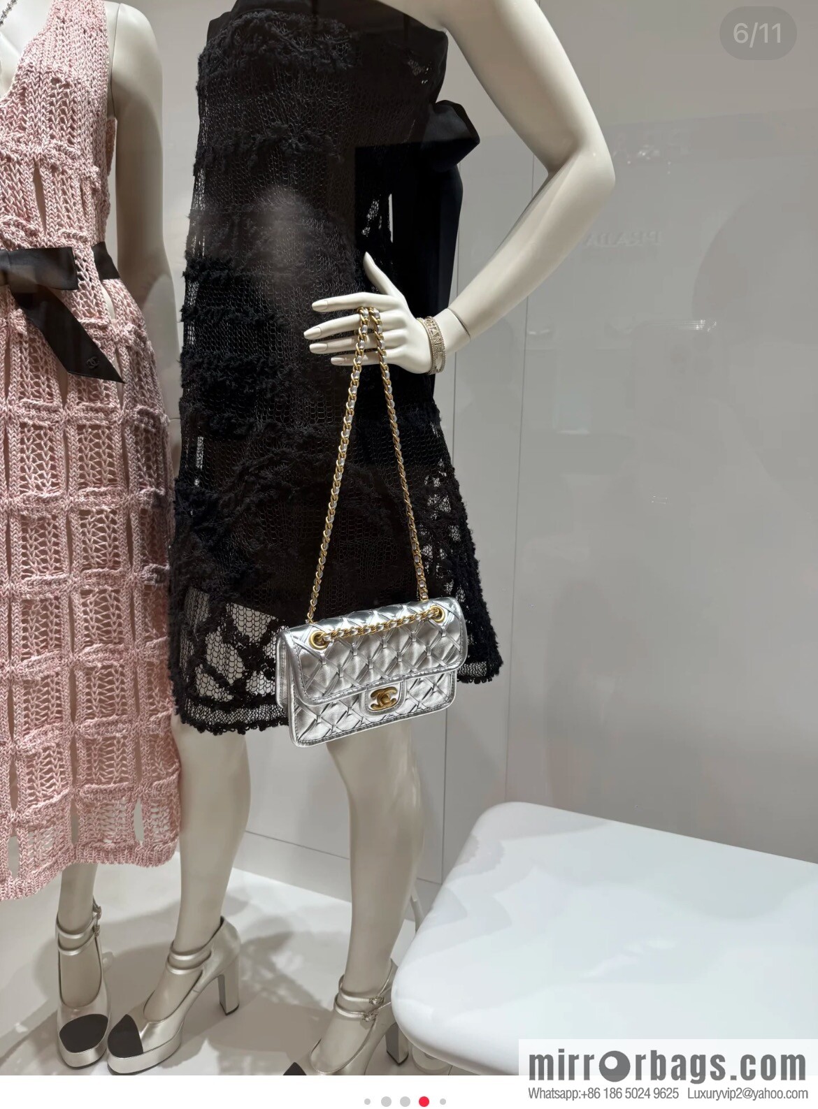 𝐂𝐡𝐚𝐧𝐞𝐥 𝟐𝟓𝐜 show new braided chain bag AS4797 silver