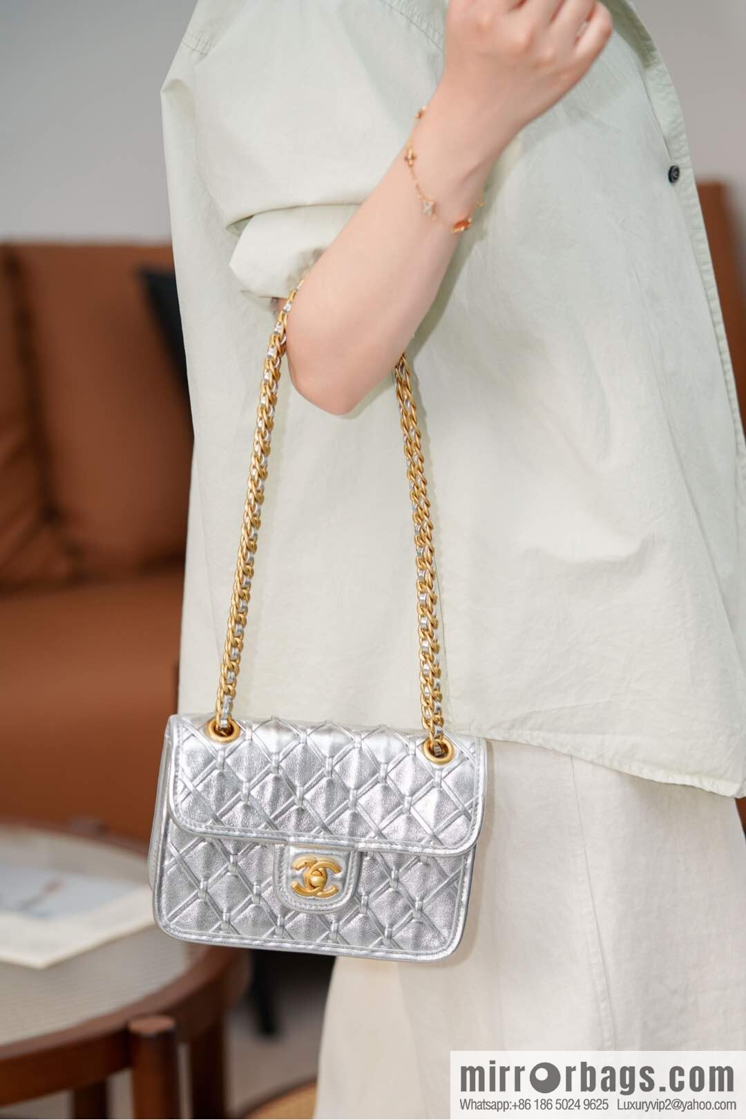 𝐂𝐡𝐚𝐧𝐞𝐥 𝟐𝟓𝐜 show new braided chain bag AS4797 silver