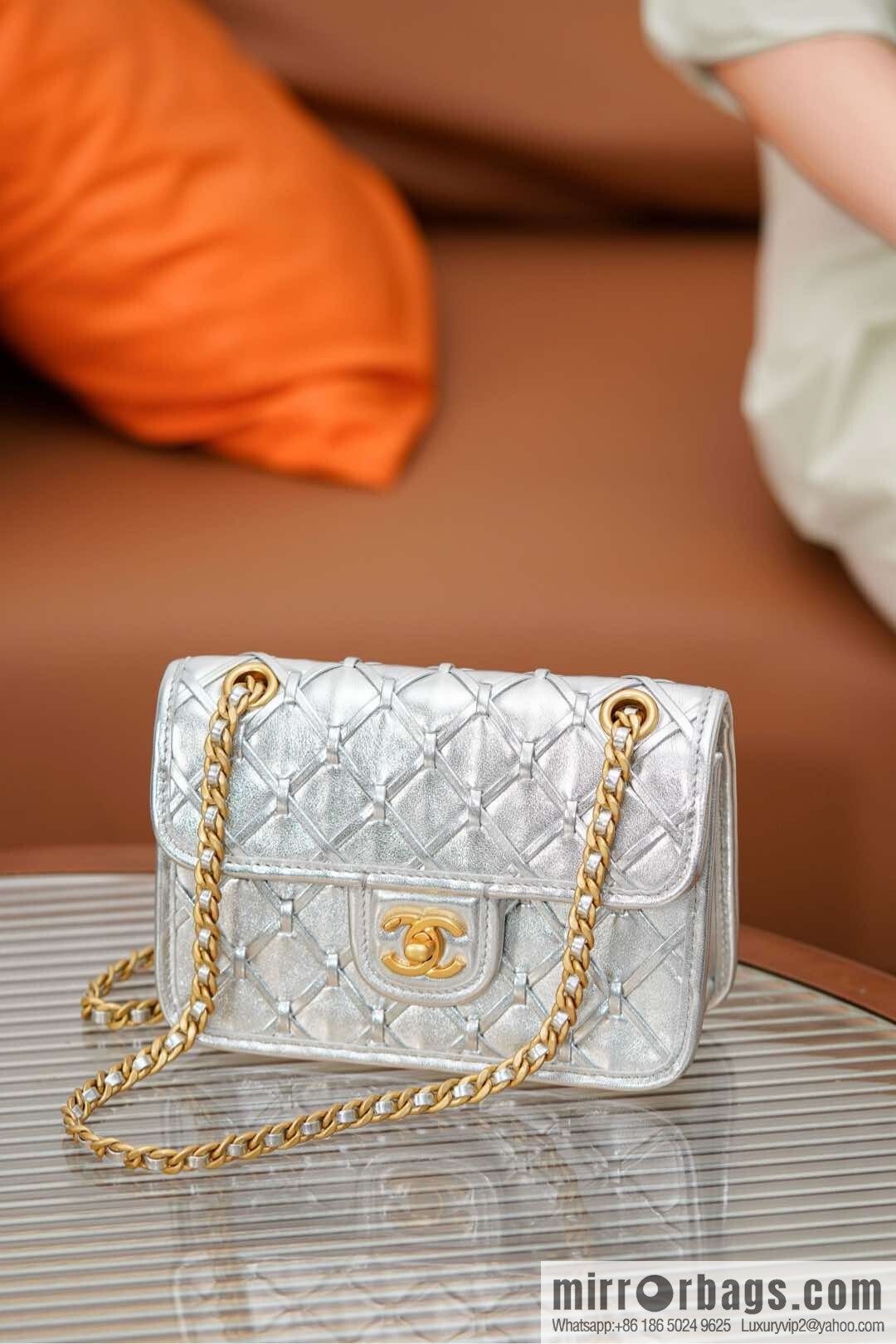 𝐂𝐡𝐚𝐧𝐞𝐥 𝟐𝟓𝐜 show new braided chain bag AS4797 silver