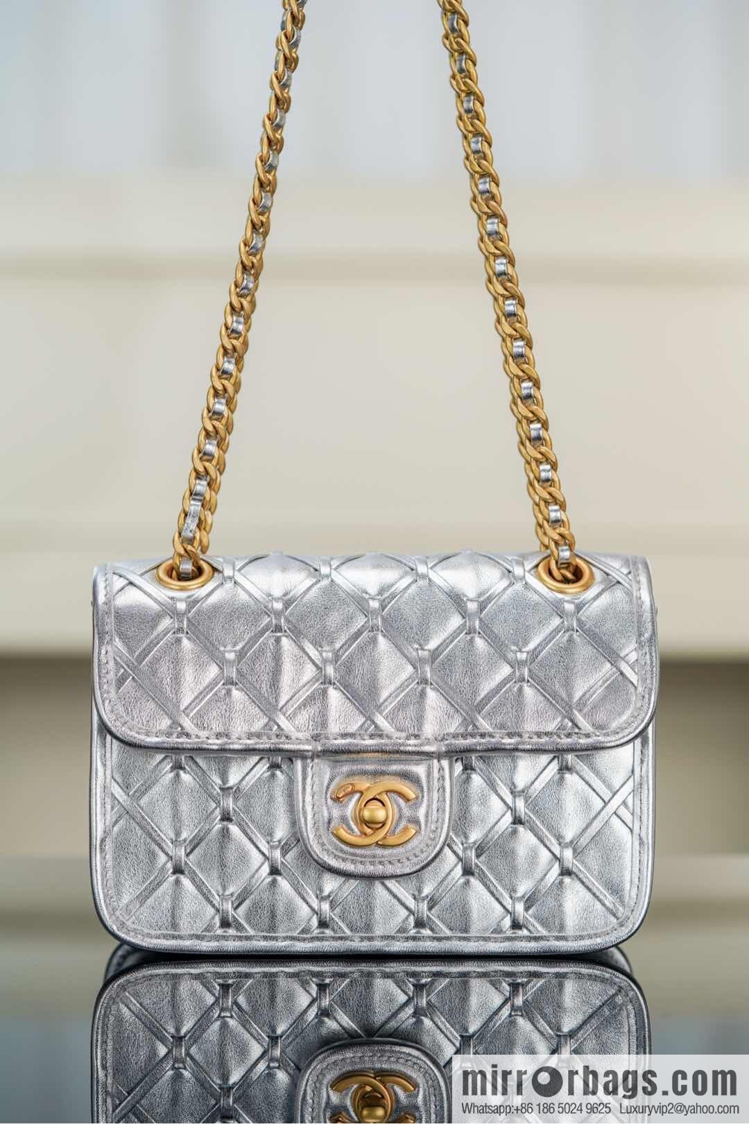 𝐂𝐡𝐚𝐧𝐞𝐥 𝟐𝟓𝐜 show new braided chain bag AS4797 silver