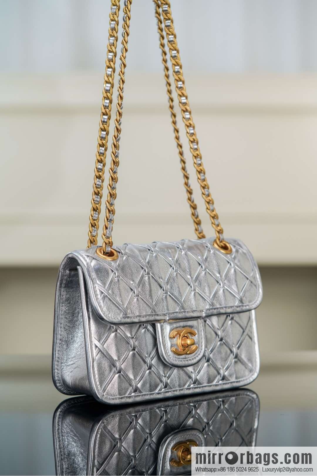 𝐂𝐡𝐚𝐧𝐞𝐥 𝟐𝟓𝐜 show new braided chain bag AS4797 silver