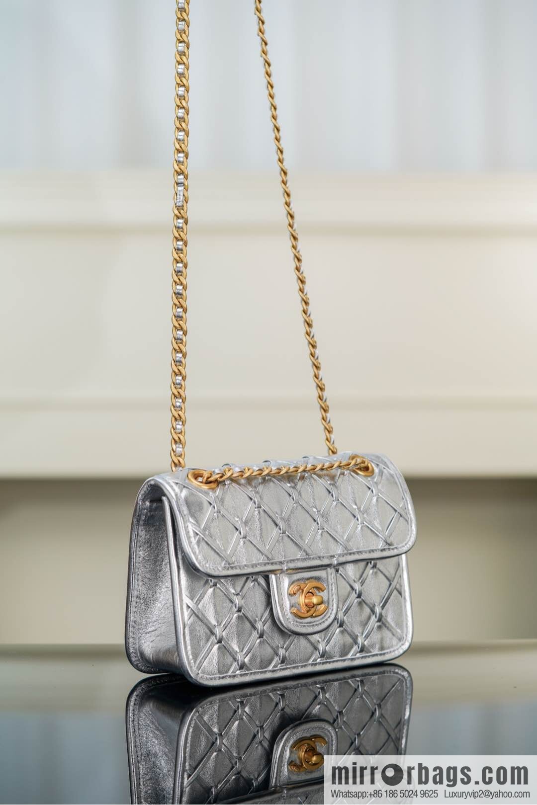 𝐂𝐡𝐚𝐧𝐞𝐥 𝟐𝟓𝐜 show new braided chain bag AS4797 silver