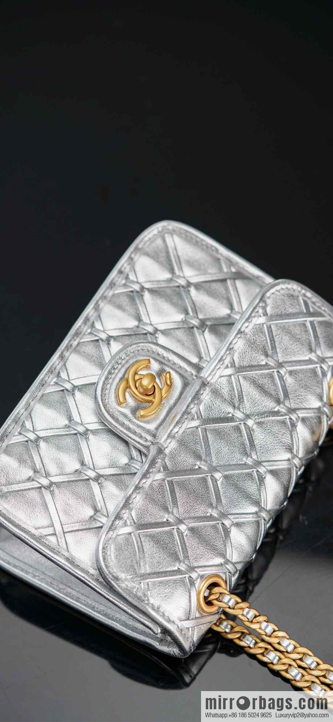 𝐂𝐡𝐚𝐧𝐞𝐥 𝟐𝟓𝐜 show new braided chain bag AS4797 silver