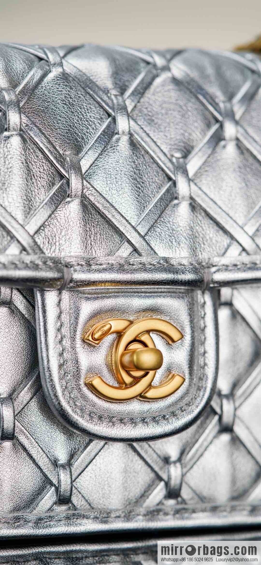 𝐂𝐡𝐚𝐧𝐞𝐥 𝟐𝟓𝐜 show new braided chain bag AS4797 silver