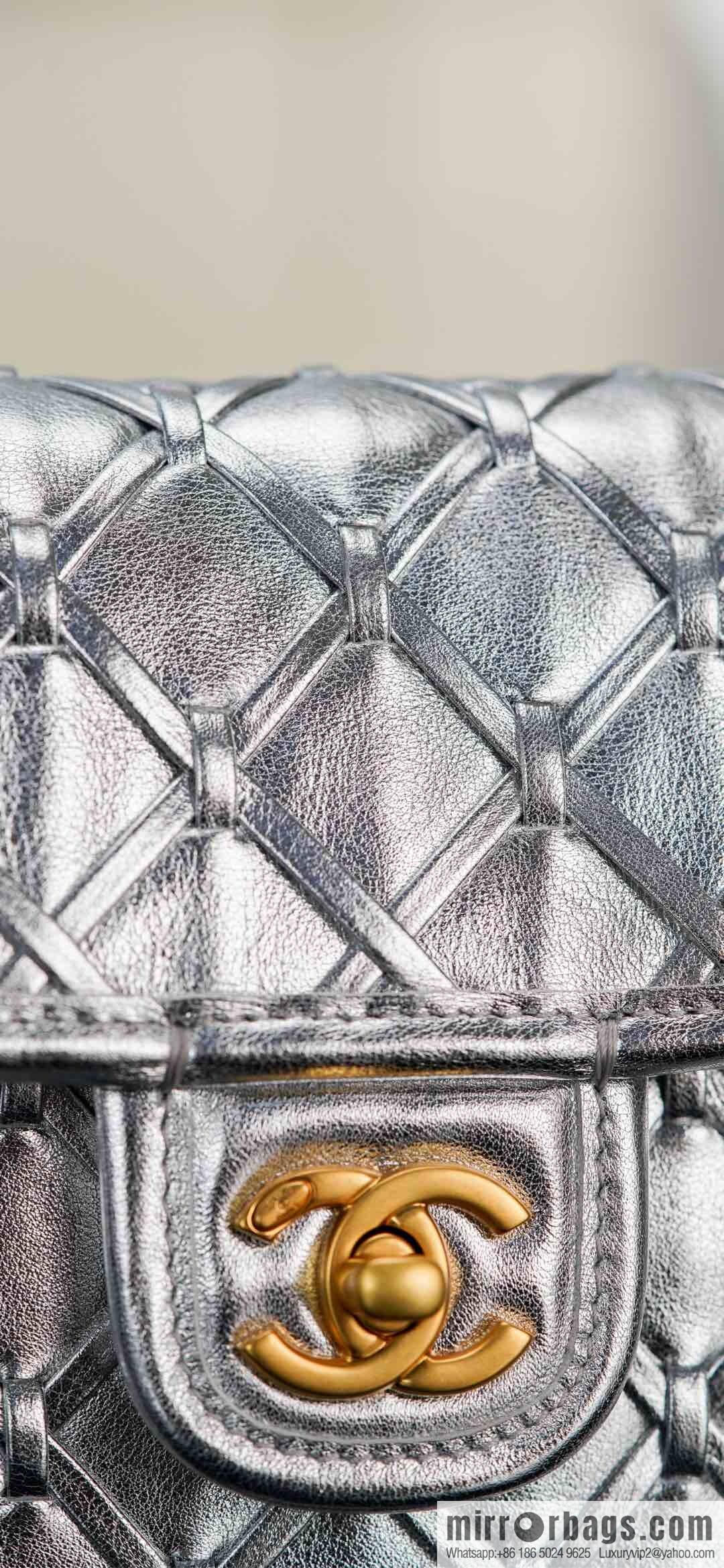 𝐂𝐡𝐚𝐧𝐞𝐥 𝟐𝟓𝐜 show new braided chain bag AS4797 silver