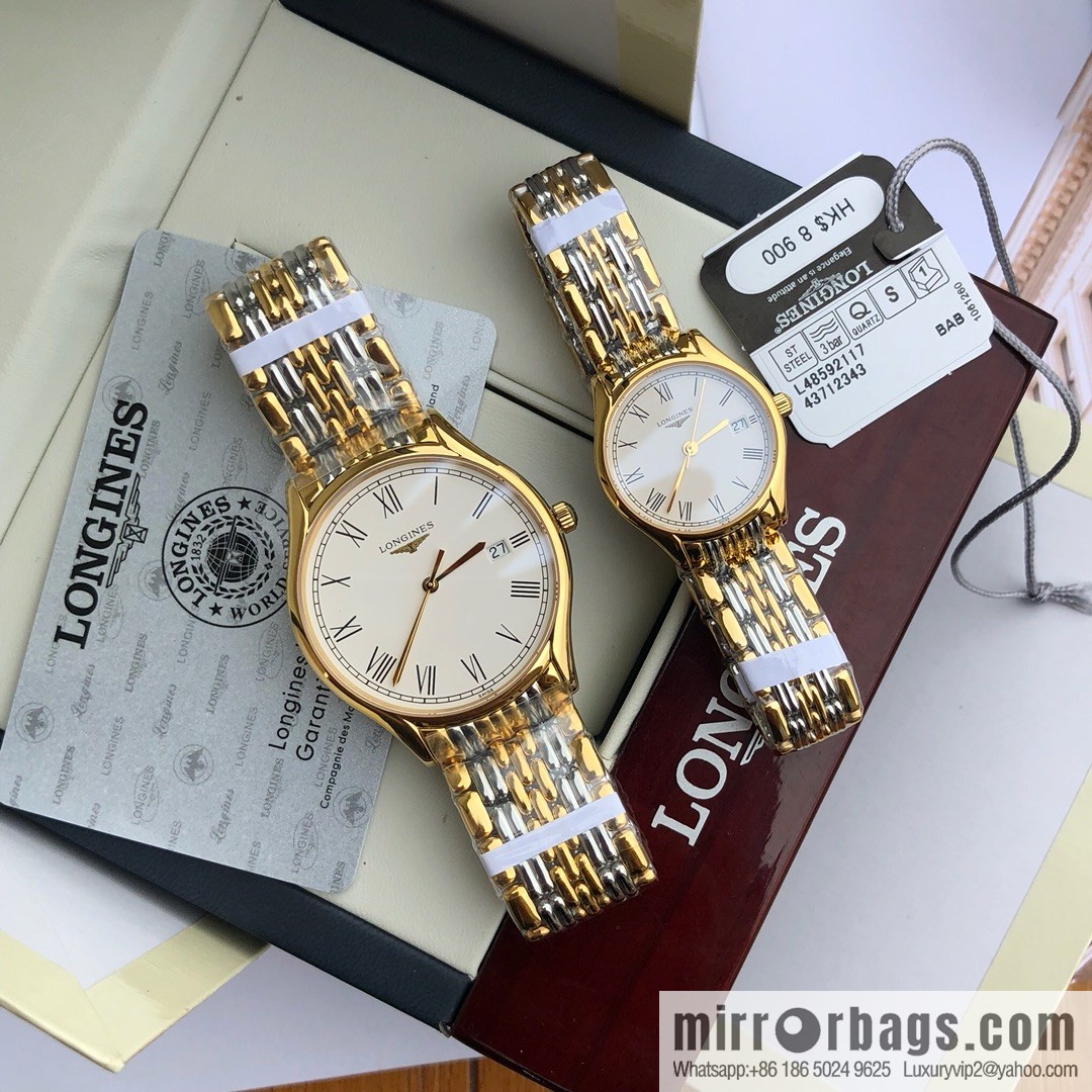 Longines Luya Series - Casual Fashion Couple Ladies Quartz Watch Men's 39mm, Women's 24mm