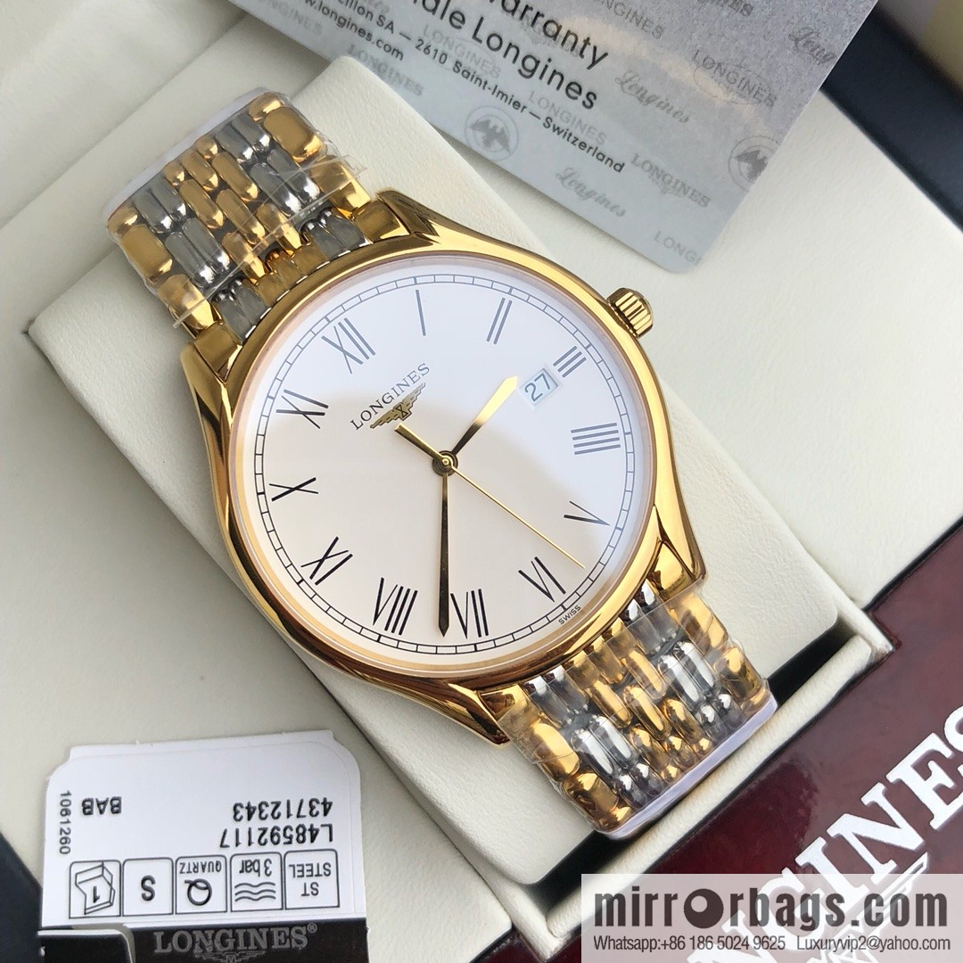 Longines Luya Series - Casual Fashion Couple Ladies Quartz Watch Men's 39mm, Women's 24mm