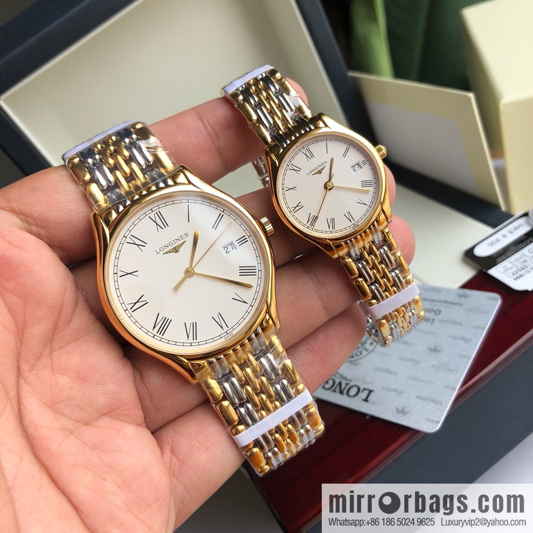 Longines Luya Series - Casual Fashion Couple Ladies Quartz Watch Men's 39mm, Women's 24mm