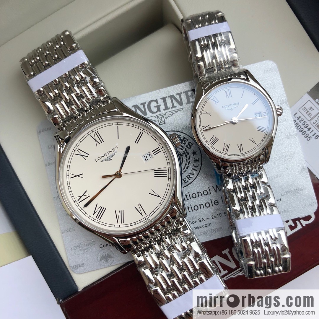 Longines Luya Series - Casual Fashion Couple Ladies Quartz Watch Men's 39mm, Women's 24mm