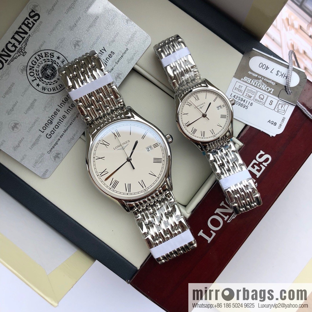 Longines Luya Series - Casual Fashion Couple Ladies Quartz Watch Men's 39mm, Women's 24mm