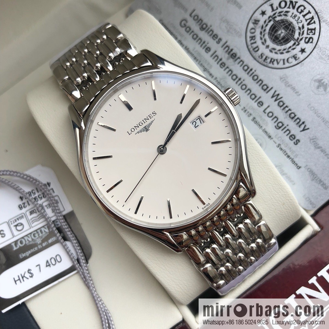 The classic undefeated Longines Luya series - casual fashion couple women's quartz watch men's 39mm, women's 24mm, the same size and price