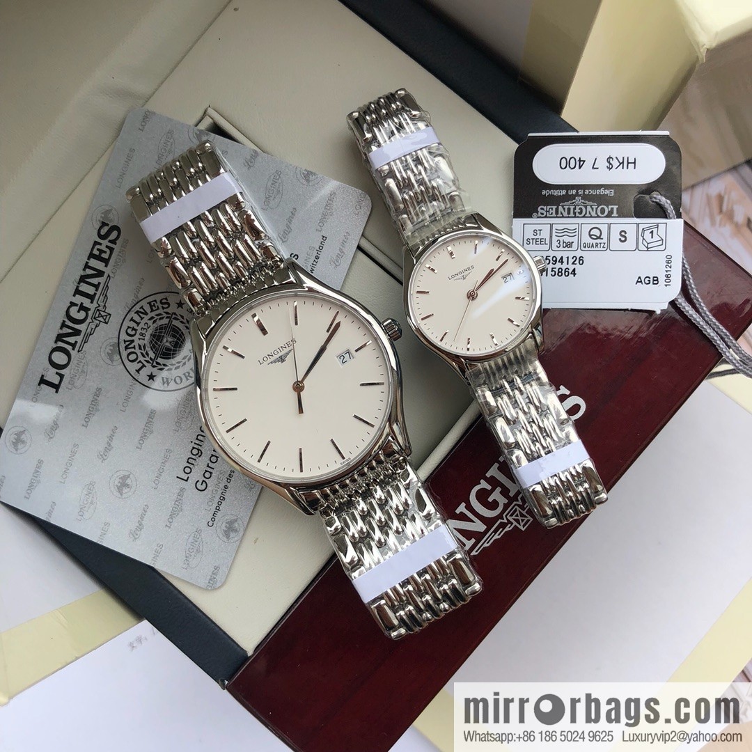 The classic undefeated Longines Luya series - casual fashion couple women's quartz watch men's 39mm, women's 24mm, the same size and price