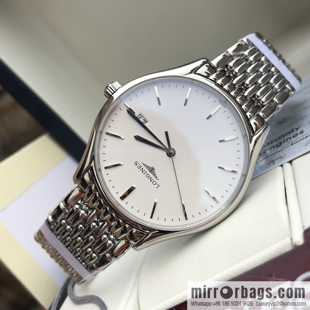 The classic undefeated Longines Luya series - casual fashion couple women's quartz watch men's 39mm, women's 24mm, the same size and price