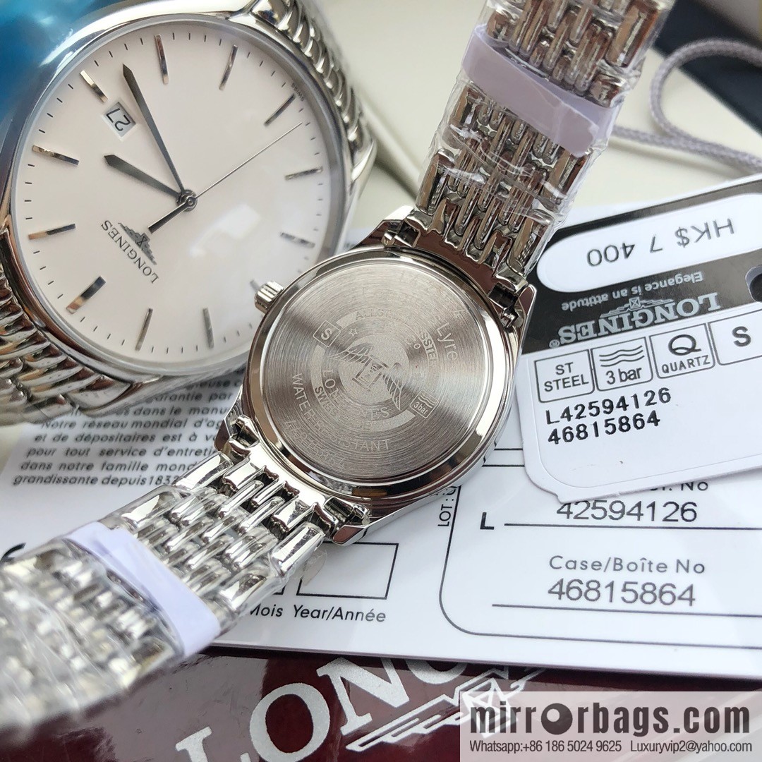 The classic undefeated Longines Luya series - casual fashion couple women's quartz watch men's 39mm, women's 24mm, the same size and price