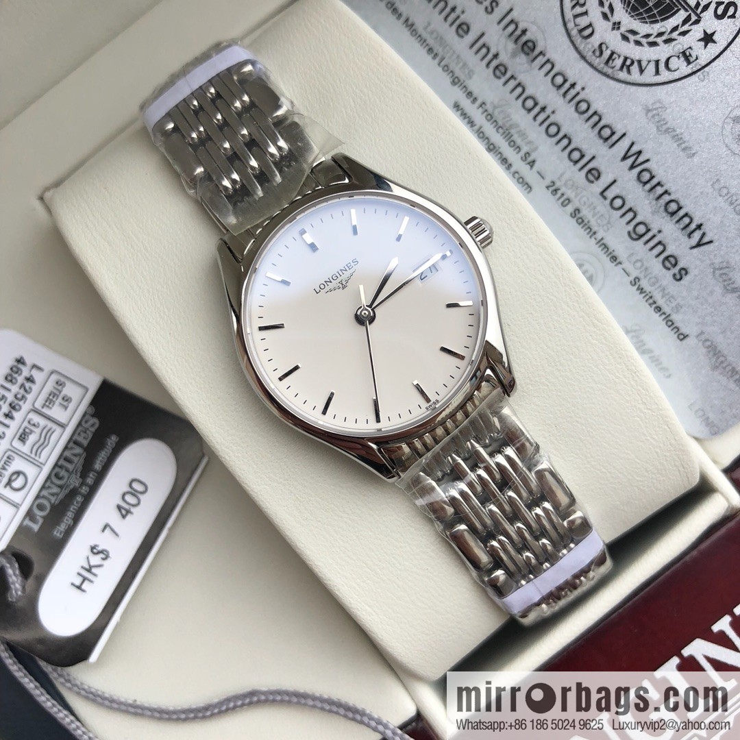 The classic undefeated Longines Luya series - casual fashion couple women's quartz watch men's 39mm, women's 24mm, the same size and price
