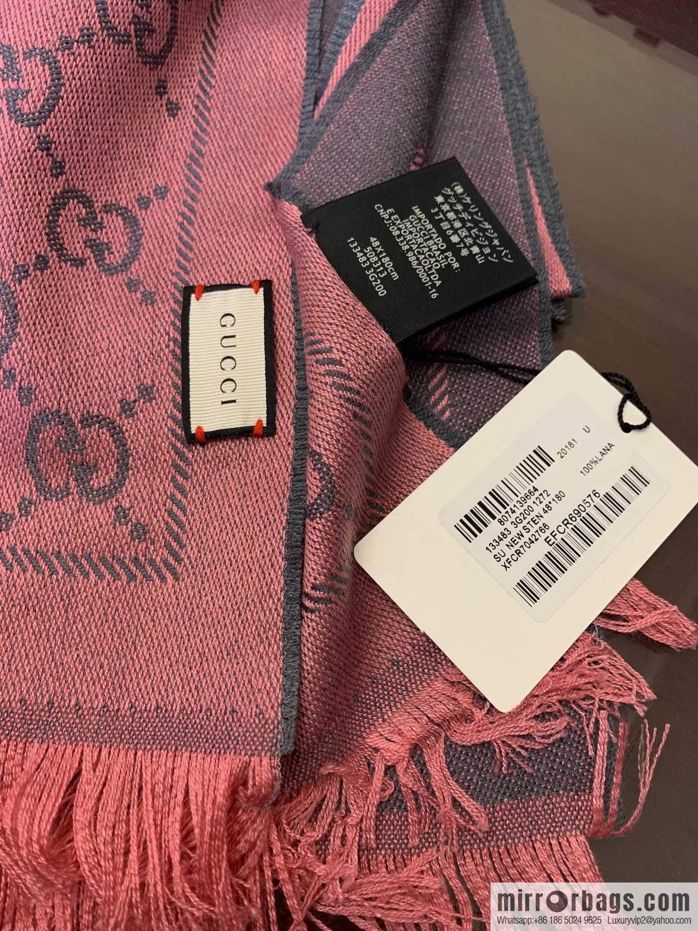 GUCCI Gucci GG jacquard fringed double-sided jacquard wool scarf