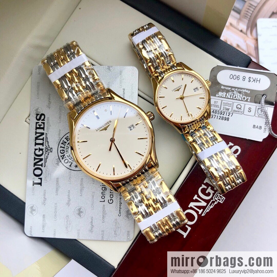Longines Luya Series - Casual Fashion Couple Ladies Quartz Watch Men's 39mm, Women's 24mm