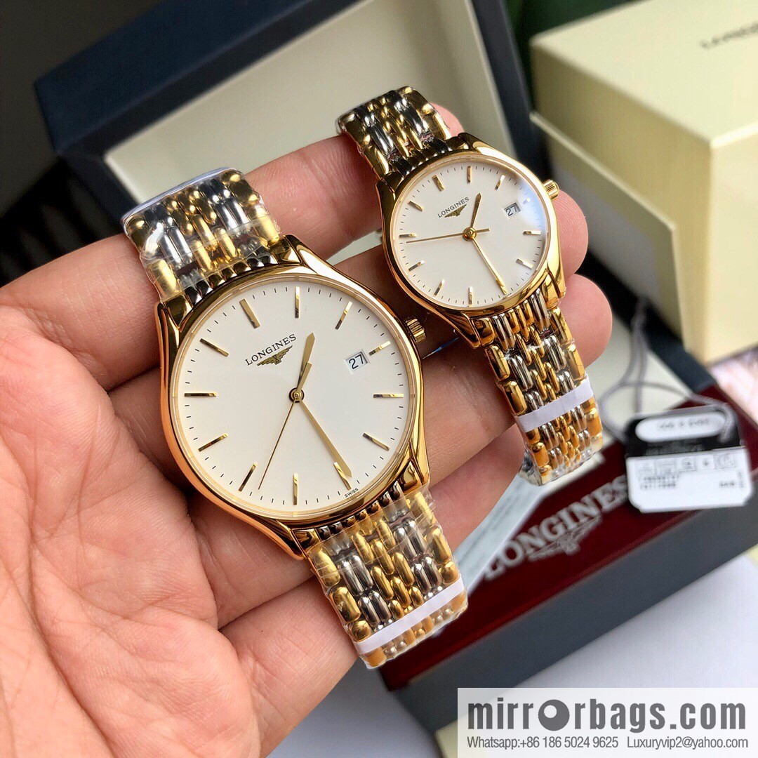 Longines Luya Series - Casual Fashion Couple Ladies Quartz Watch Men's 39mm, Women's 24mm