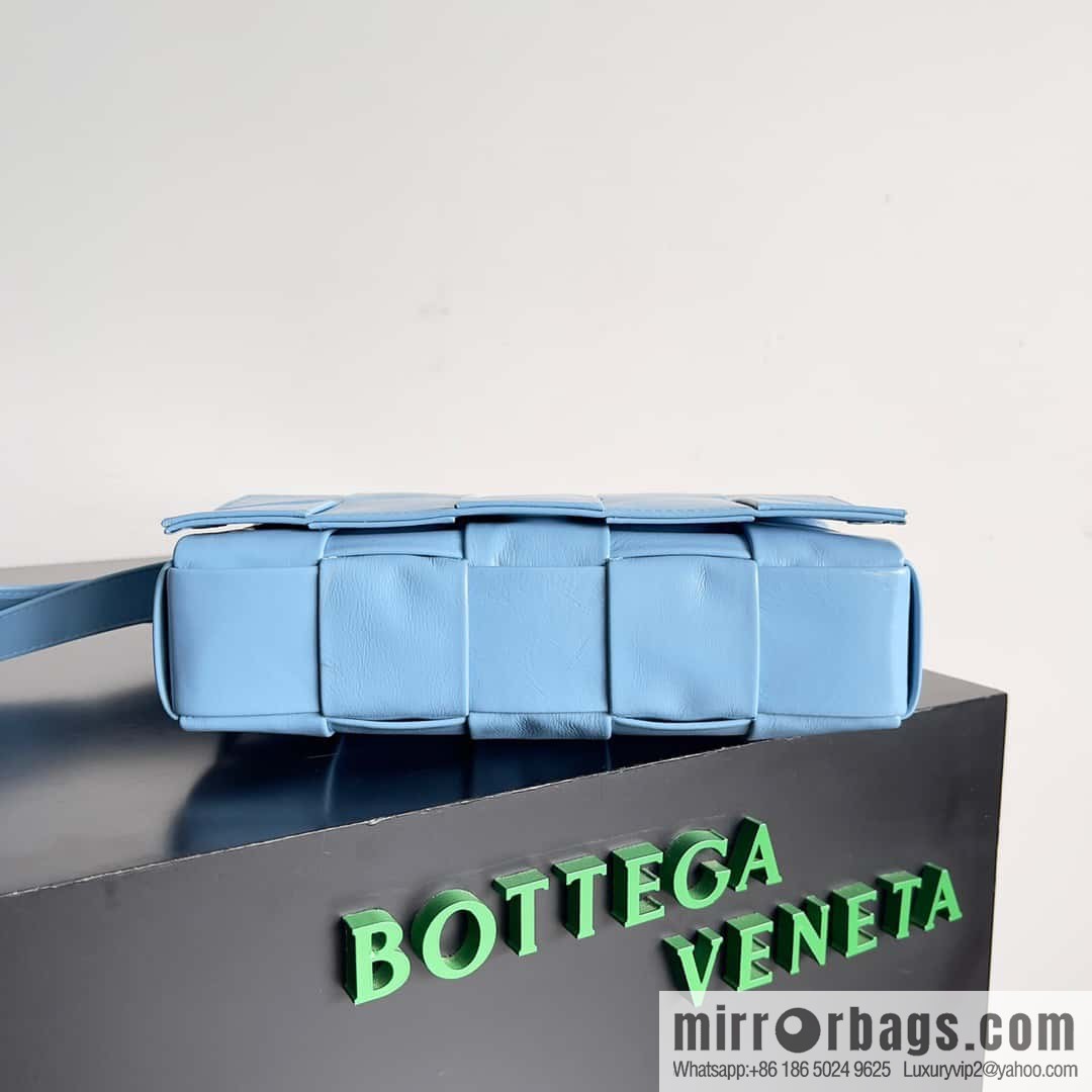 Top end: Bottega Veneta Cassette/Pillow Bag Model: 667298 Hurricane Blue