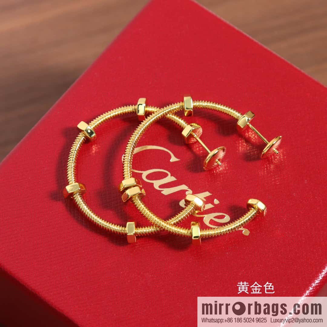 ☀Cartier ECROU DE CARTIER Screw Earrings