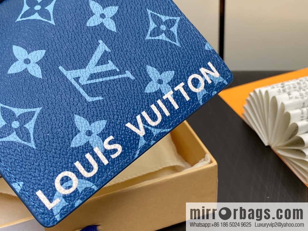 [Premium‑quality] M82797 blue, silk screen card holder wallet series, pocket wallet