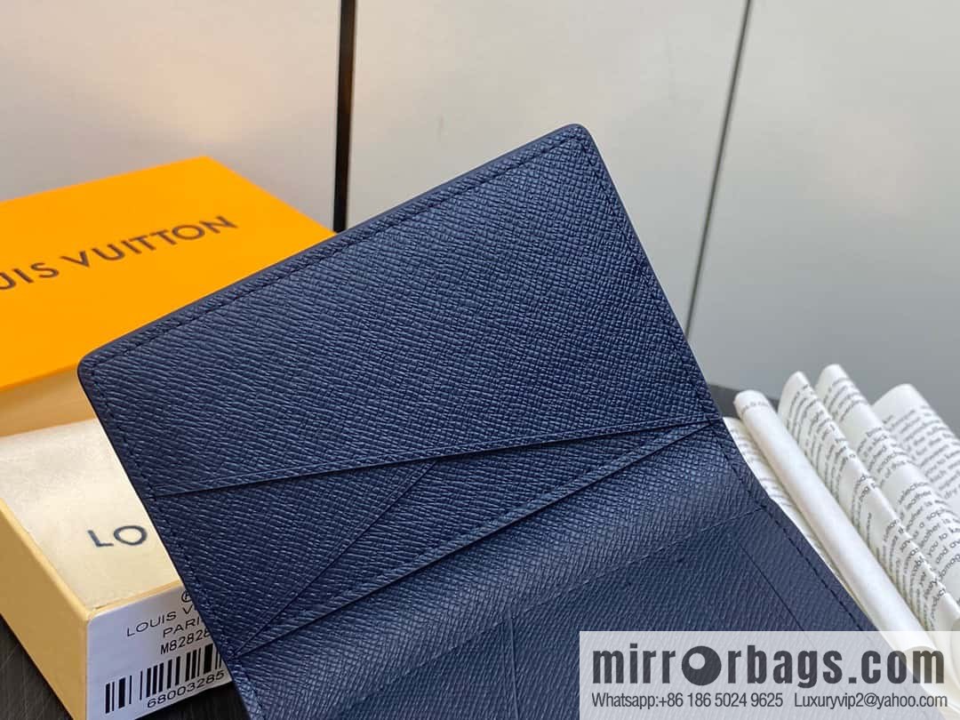 [Premium‑quality] M82828 blue, flame card holder wallet series, pocket wallet patchwork