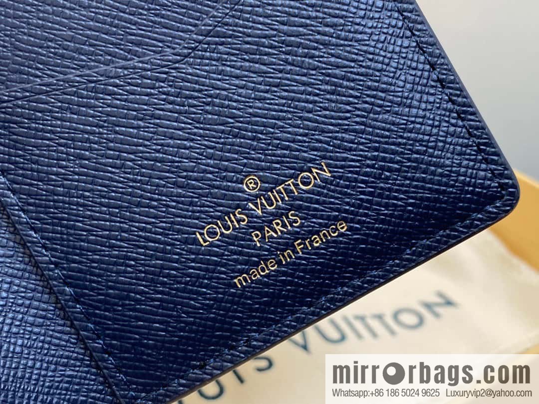 [Premium‑quality] M82828 blue, flame card holder wallet series, pocket wallet patchwork