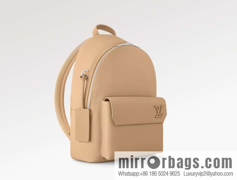 [Premium‑quality] M23708 apricot, full leather backpack series TAKEOFF backpack LV NEW BACKPACK backpack
