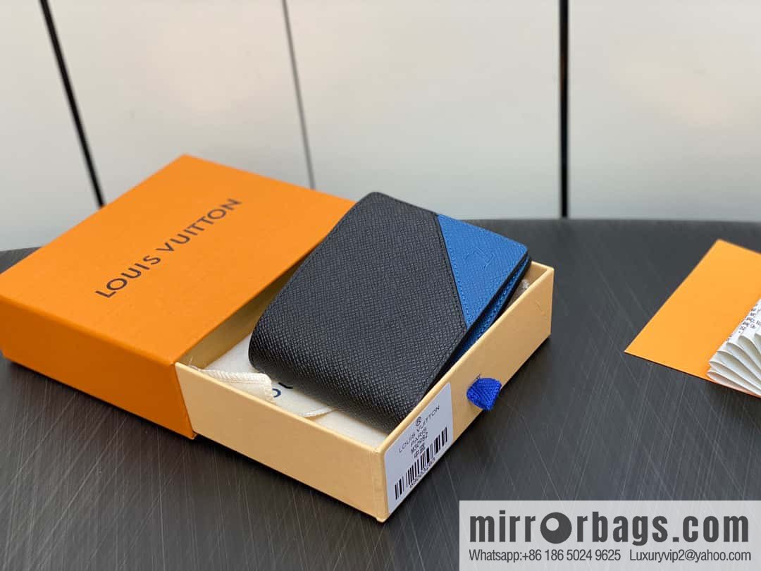 [Boutique‑grade] M30982 medium blue, full leather suit wallet series MULTIPLE wallet