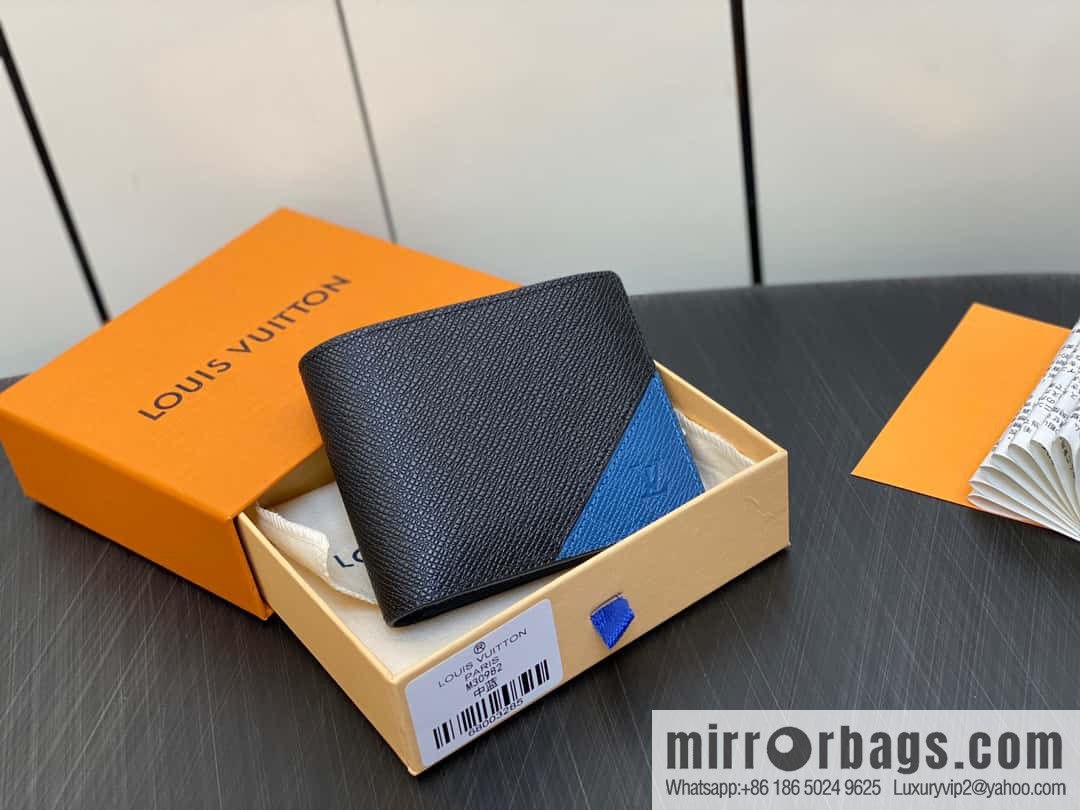 [Boutique‑grade] M30982 medium blue, full leather suit wallet series MULTIPLE wallet