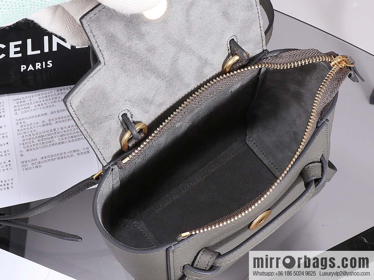 CELINE Belf PICO mini grained calfskin handbag, model 194263