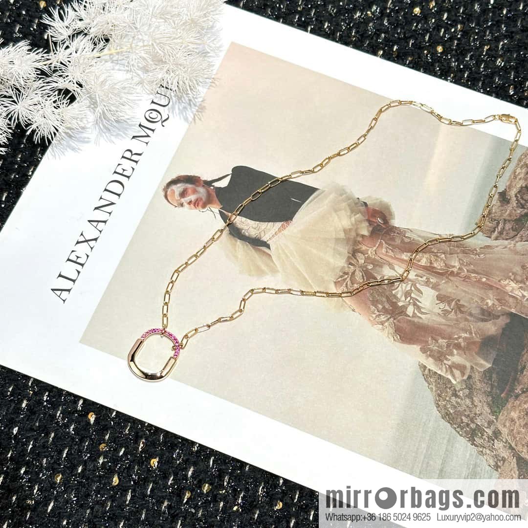 ☀️Tiffany Lock Pink Half Diamond Lock Head Necklace ☀️