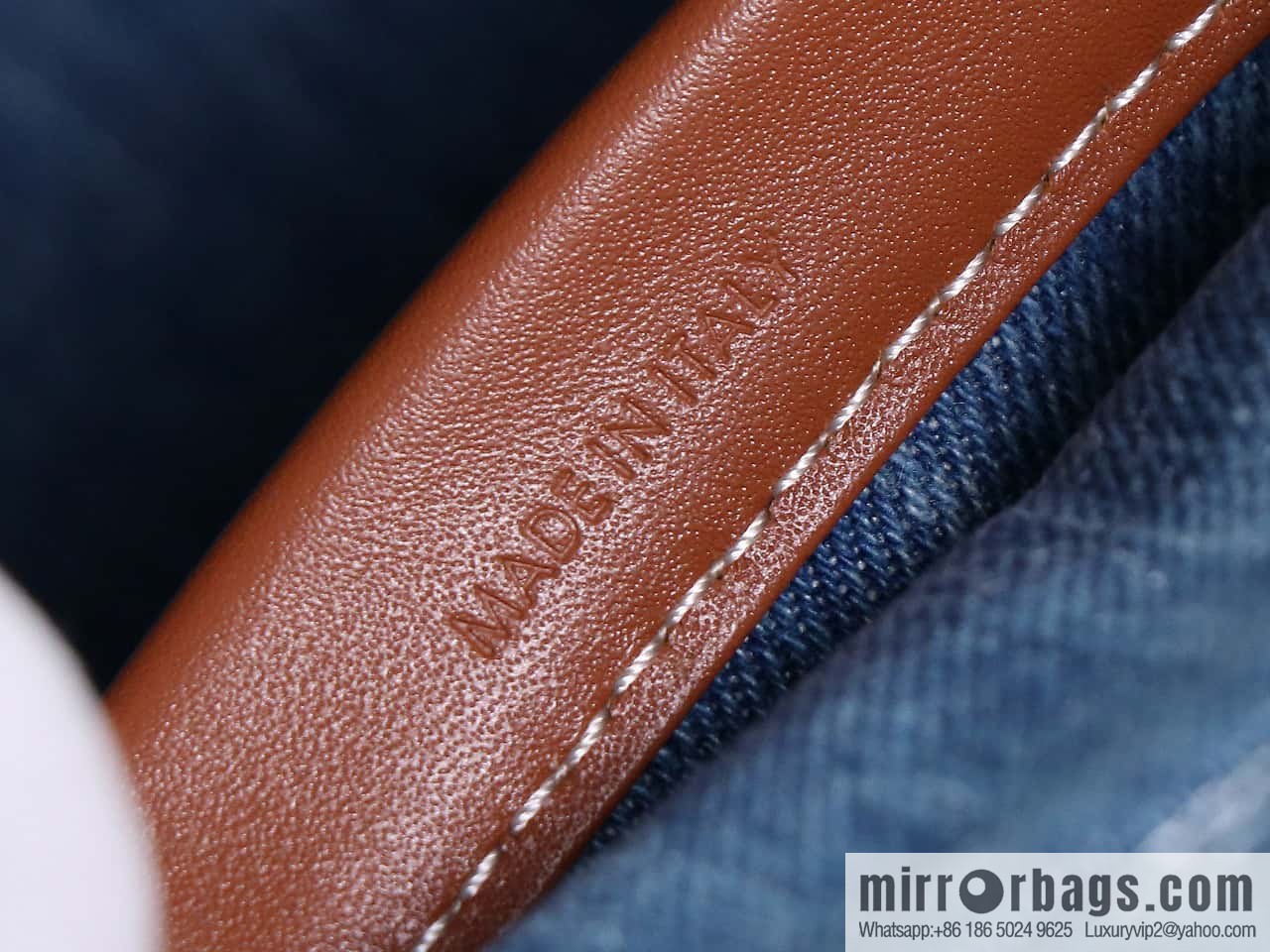 [Premium quality, original leather] CELIN-E 23s summer | CABAS THAIS denim embroidery fabric cow leather (fabric) handbag, model: 199162