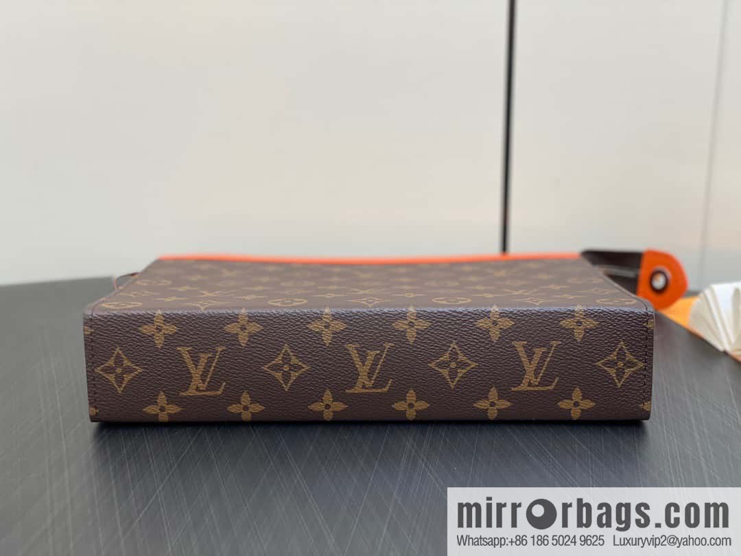 [Premium‑quality] M61692 monogram orange M82855 clutch bag series Pochette Voyage medium handbag