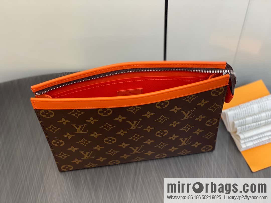 [Premium‑quality] M61692 monogram orange M82855 clutch bag series Pochette Voyage medium handbag