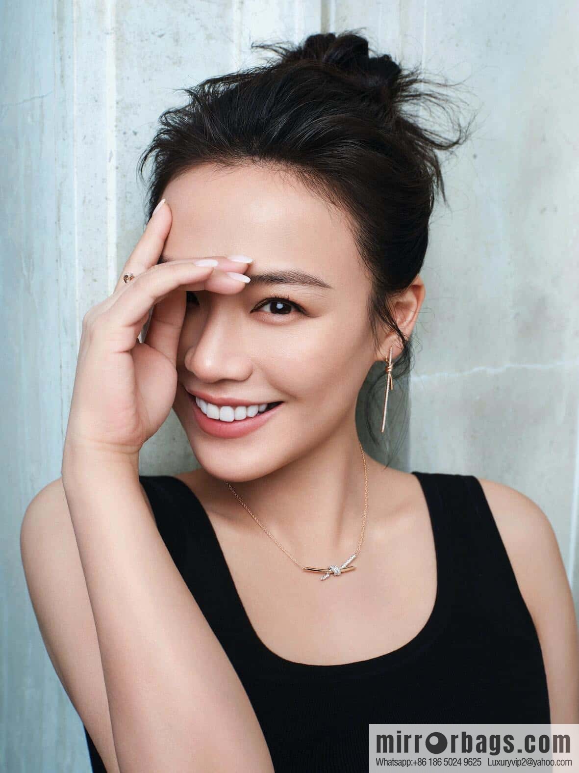 ❤️ TIFFANY & Co. Tiffany Knot Series Two-Color Gold Diamond Necklace