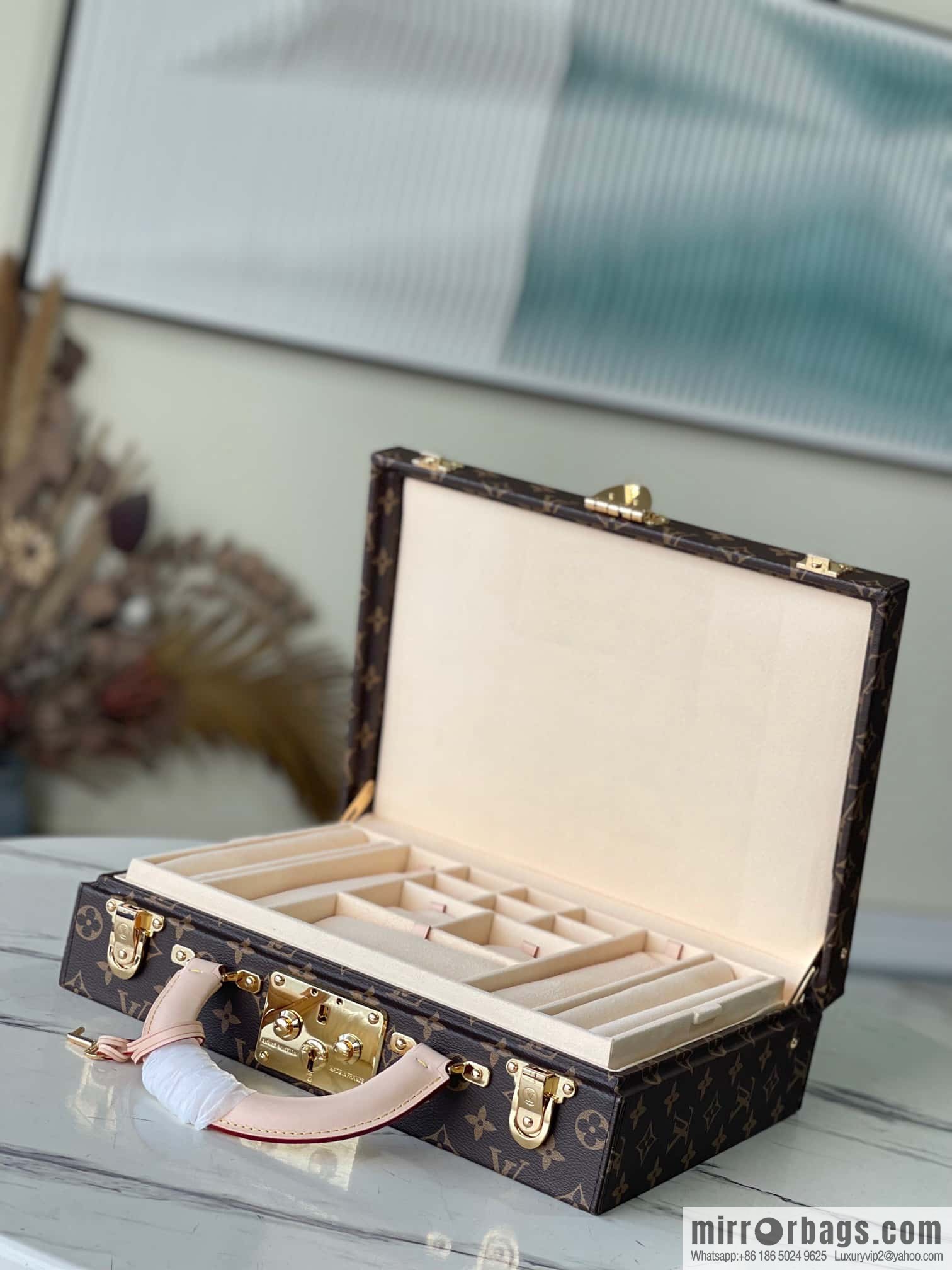 M20076 Apricot Monogram Jewelry Box