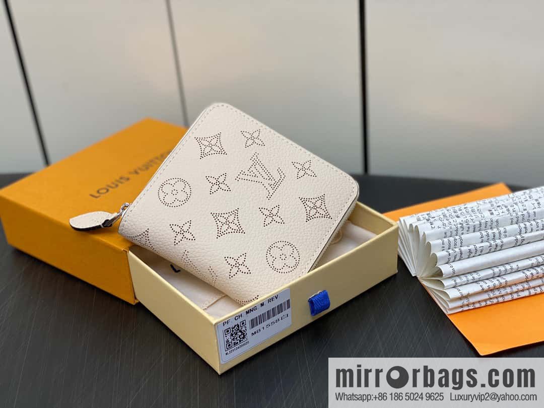 [Premium‑quality] M81558 gray, full leather zipper wallet series