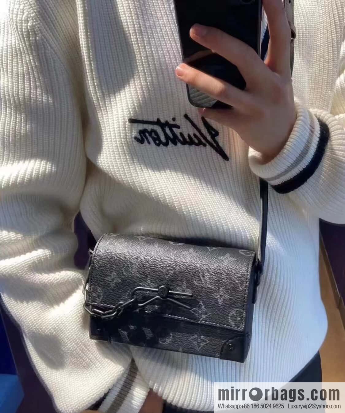 LV M81783 black flower STEAMER mini handbag